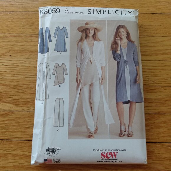 Boho Dress Tunic Top Duster Pants UNCUT Sewing Pattern Size XXS-XXL Folkwear - Picture 1 of 10